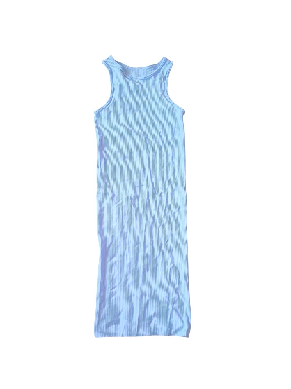 No Boundaries Light Blue Ribbed Tank Maxi Slip Dress